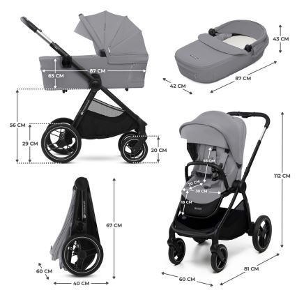 KINDERKRAFT - Kombinovana kolica 2u1 NEA 2 Platinum grey