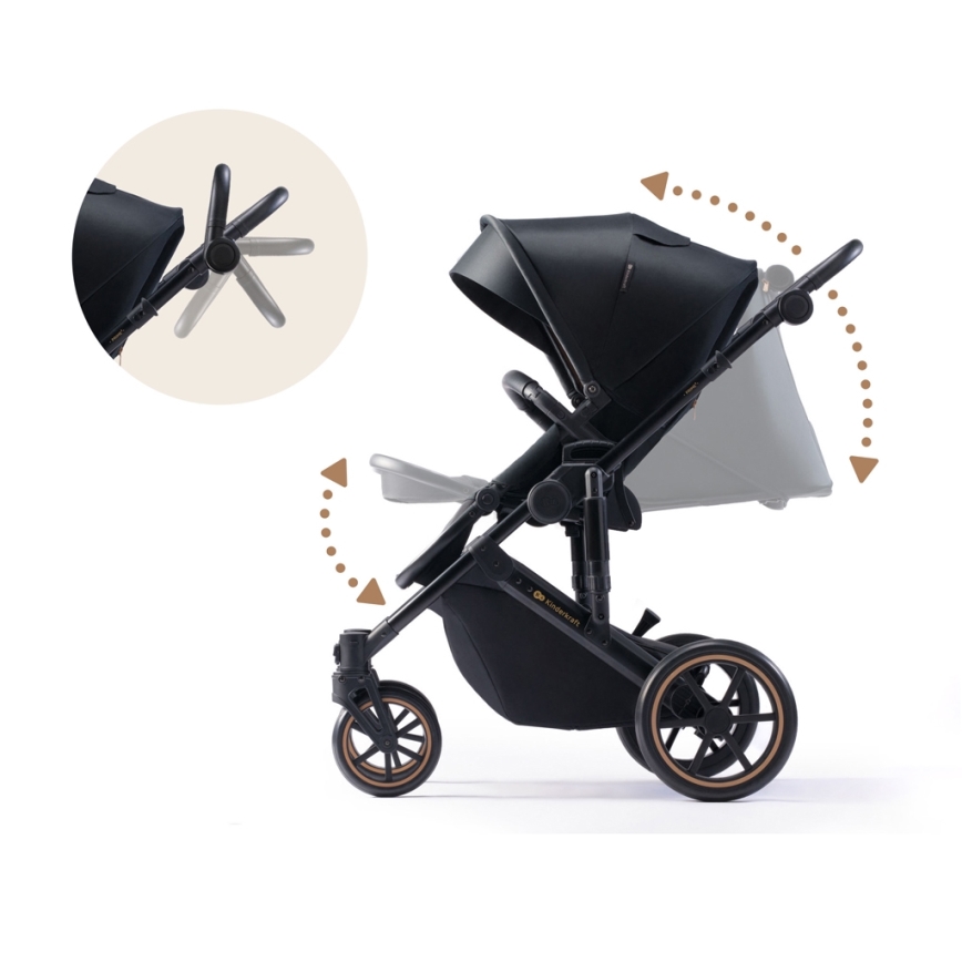 KINDERKRAFT - Kombinovana kolica 2u1 PRIME 2 crno