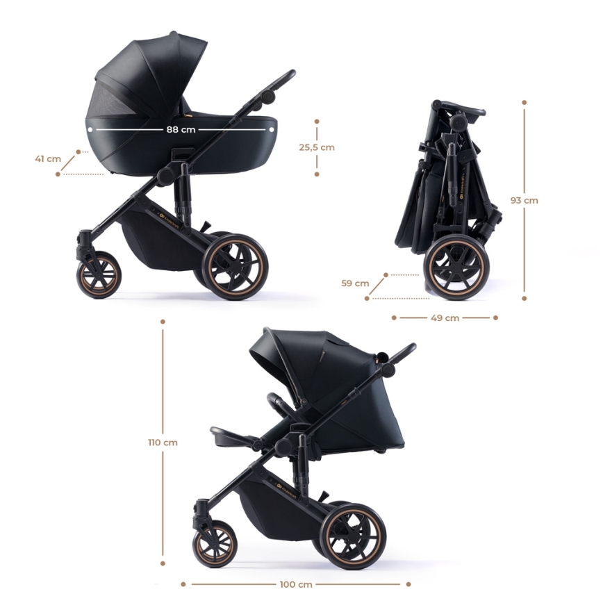 KINDERKRAFT - Kombinovana kolica 2u1 PRIME 2 crno