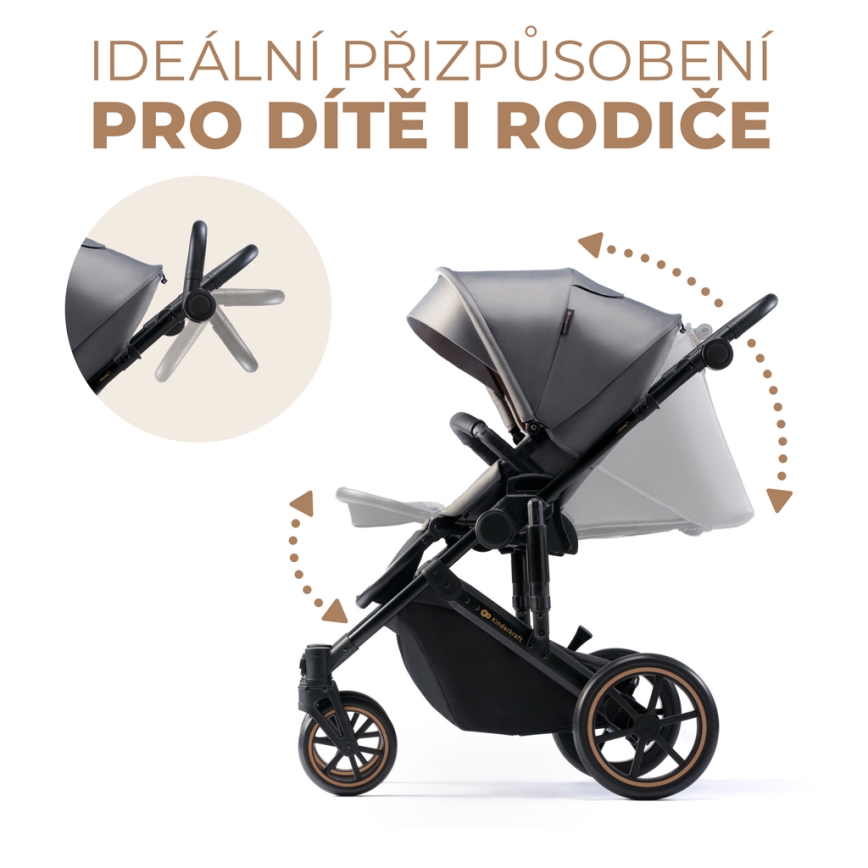 KINDERKRAFT - Kombinovana kolica 2u1 PRIME 2 sivo