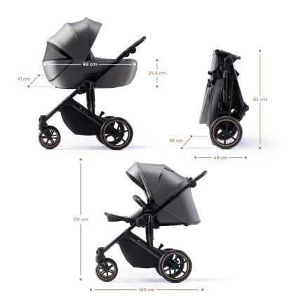 KINDERKRAFT - Kombinovana kolica 2u1 PRIME 2 sivo
