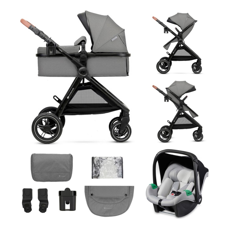 KINDERKRAFT - Kombinovana kolica 3u1 ESME Moonlight grey + auto sedište MINK PRO