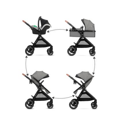 KINDERKRAFT - Kombinovana kolica 3u1 ESME Moonlight grey + auto sedište MINK PRO