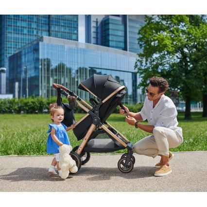 KINDERKRAFT - Kombinovana kolica 3u1 ESME Pure black + auto sedište MINK PRO