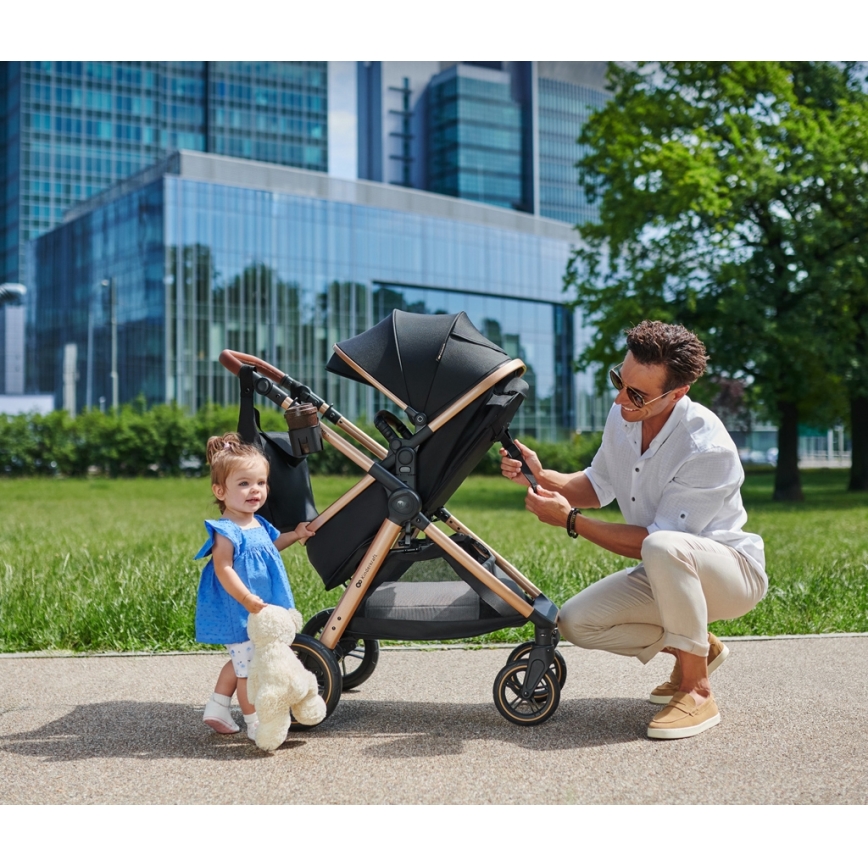 KINDERKRAFT - Kombinovana kolica 3u1 ESME Pure black + auto sedište MINK PRO
