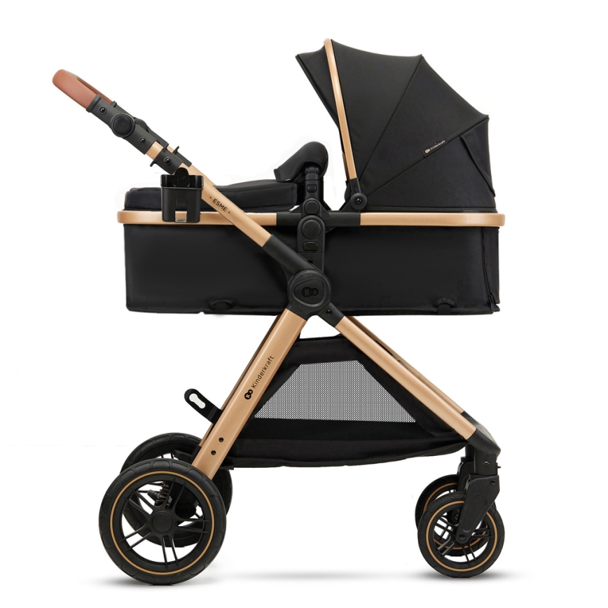 KINDERKRAFT - Kombinovana kolica 3u1 ESME Pure black + auto sedište MINK PRO