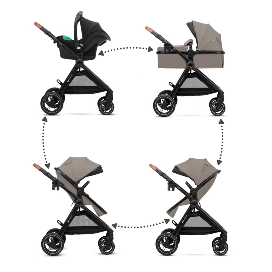 KINDERKRAFT - Kombinovana kolica 3u1 ESME Sand beige + auto sedište MINK PRO