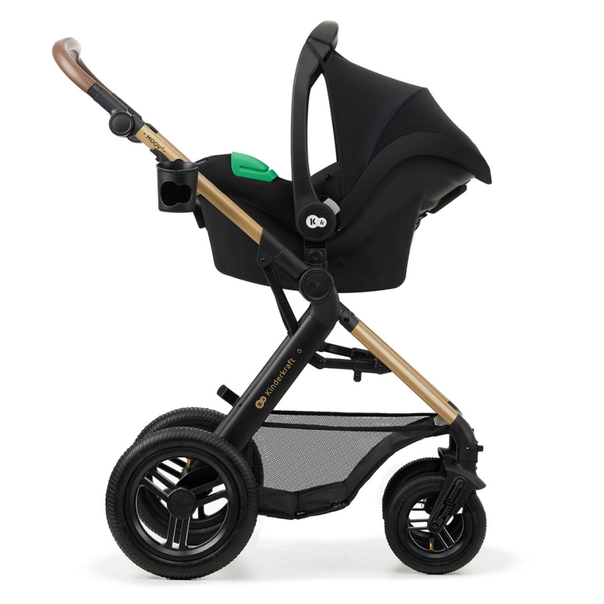 KINDERKRAFT - Kombinovana kolica 3u1 MOOV 2 AIR Pure black + auto sedište MINK PRO