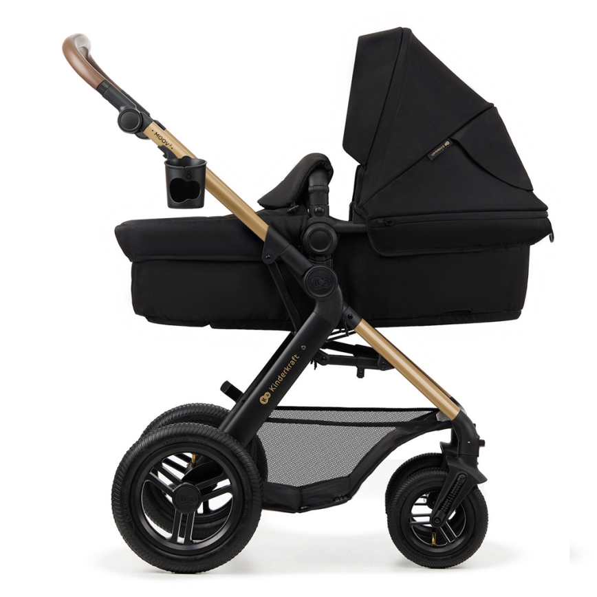 KINDERKRAFT - Kombinovana kolica 3u1 MOOV 2 AIR Pure black + auto sedište MINK PRO