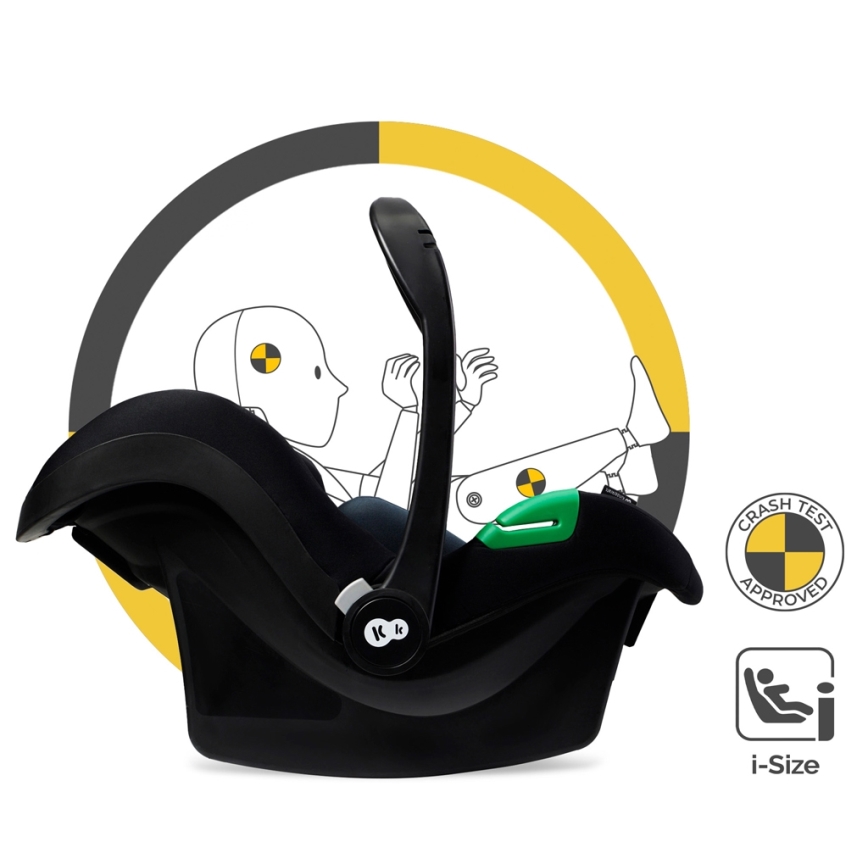 KINDERKRAFT - Kombinovana kolica 3u1 MOOV 2 AIR Čista crna + autosedište MINK PRO