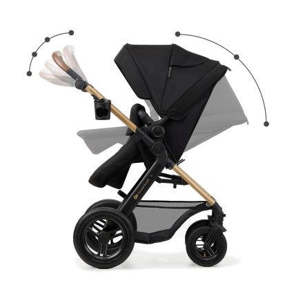 KINDERKRAFT - Kombinovana kolica 3u1 MOOV 2 AIR Čista crna + autosedište MINK PRO