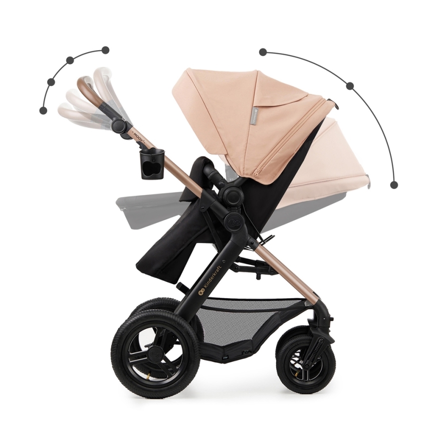 KINDERKRAFT - Kombinovana kolica 3u1 MOOV 2 AIR Sand beige + auto sedište MINK PRO