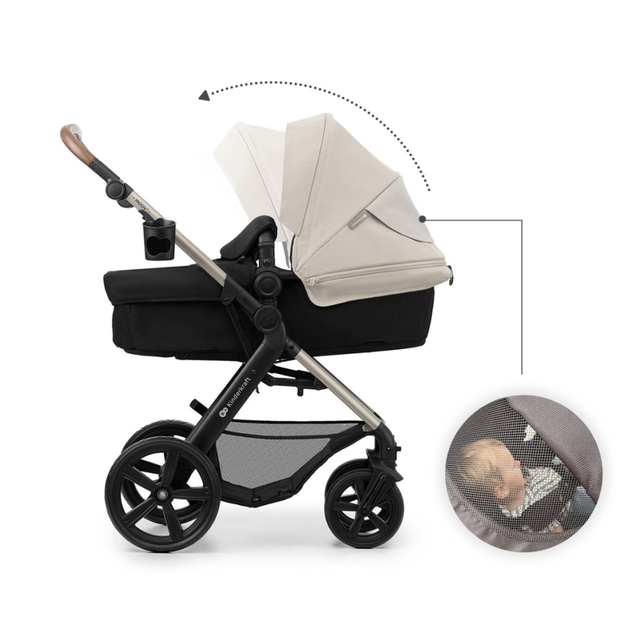 KINDERKRAFT - Kombinovana kolica 3u1 MOOV 2 Moonlight grey + auto sedište MINK PRO