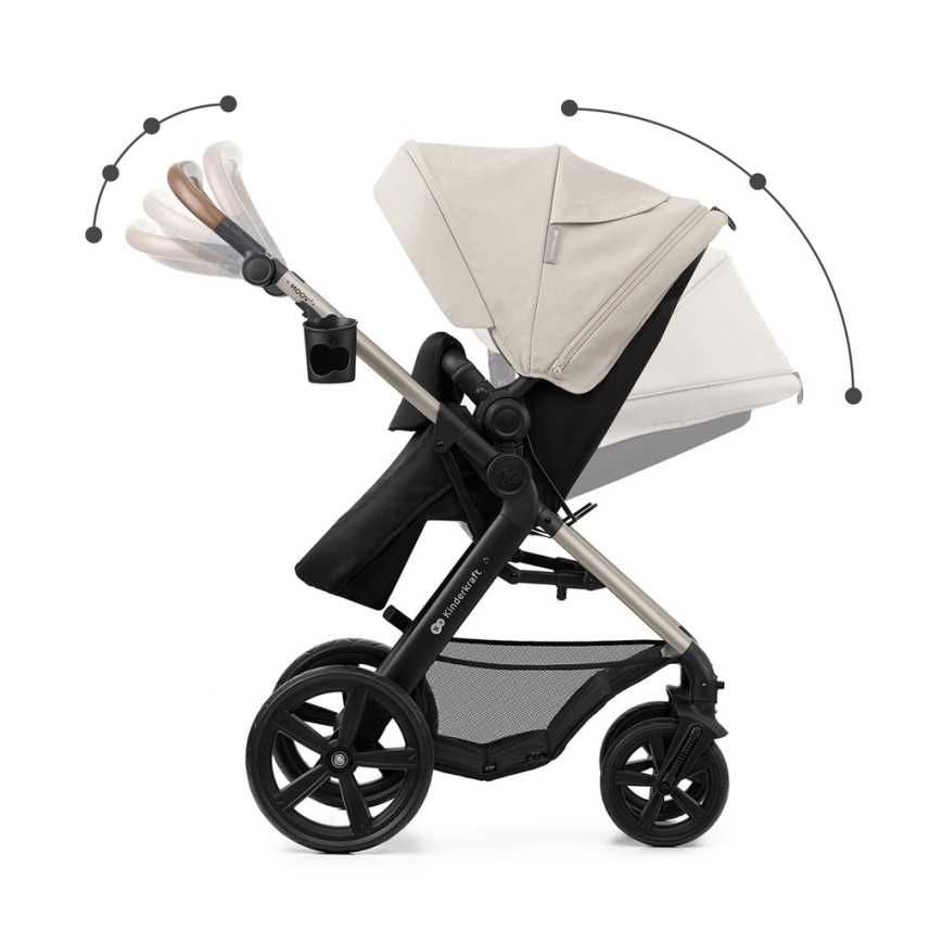 KINDERKRAFT - Kombinovana kolica 3u1 MOOV 2 Moonlight grey + auto sedište MINK PRO