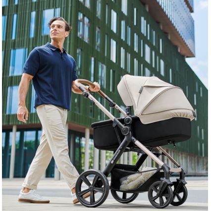 KINDERKRAFT - Kombinovana kolica 3u1 MOOV 2 Moonlight grey + dečije auto-sedište MINK PRO