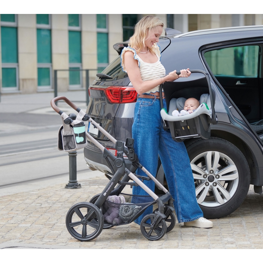 KINDERKRAFT - Kombinovana kolica 3u1 MOOV 2 Moonlight grey + dečije auto-sedište MINK PRO