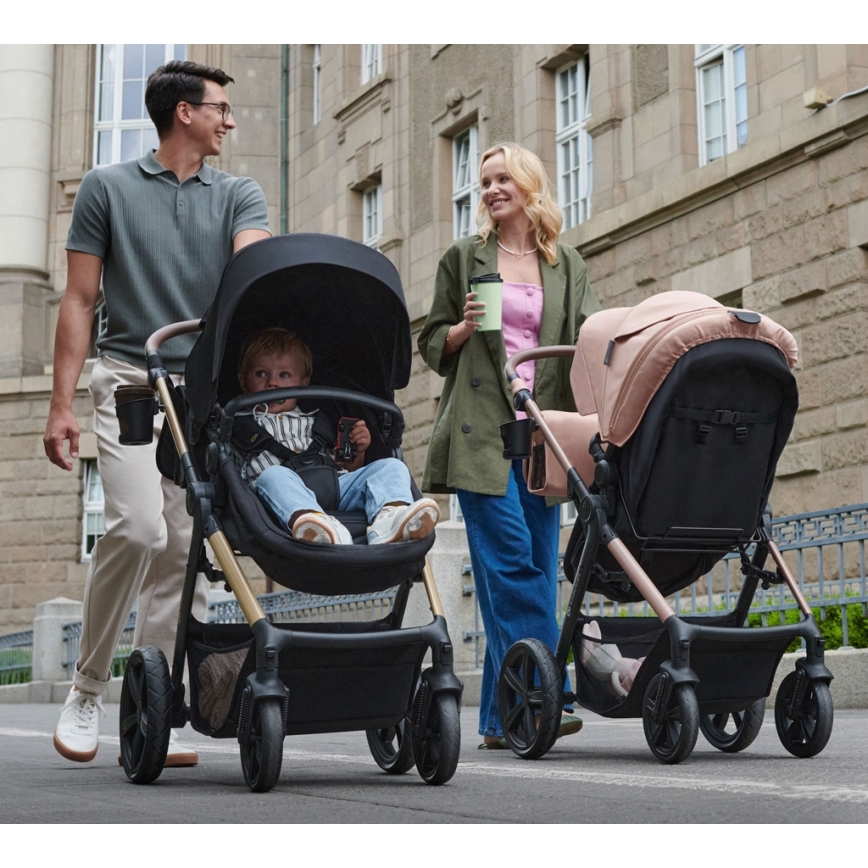 KINDERKRAFT - Kombinovana kolica 3u1 MOOV 2 Peščano bež + auto-sedište MINK PRO