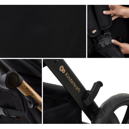 KINDERKRAFT - Kombinovana kolica 3u1 MOOV 2 Pure black + auto sedište MINK PRO