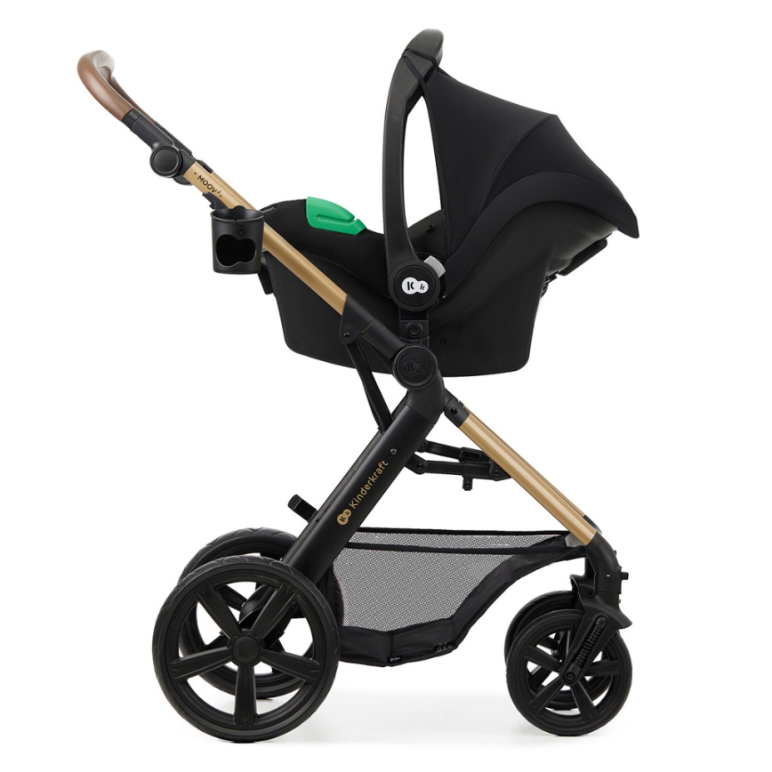 KINDERKRAFT - Kombinovana kolica 3u1 MOOV 2 Pure black + auto sedište MINK PRO