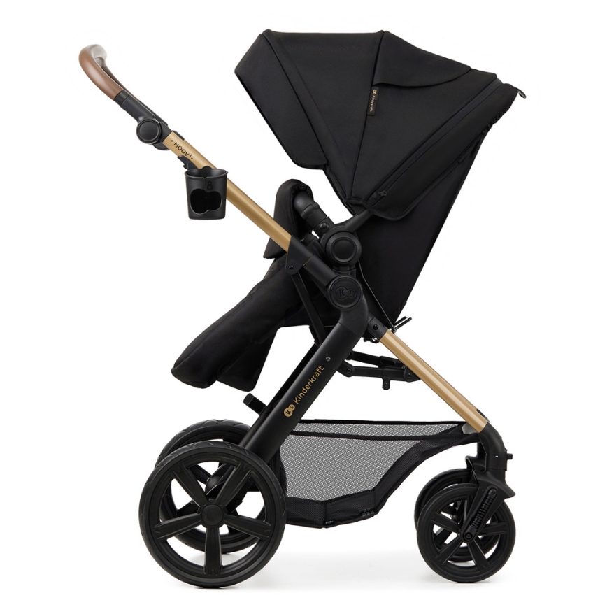 KINDERKRAFT - Kombinovana kolica 3u1 MOOV 2 Pure black + auto sedište MINK PRO