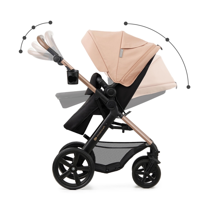 KINDERKRAFT - Kombinovana kolica 3u1 MOOV 2 Sand beige + auto sedište MINK PRO