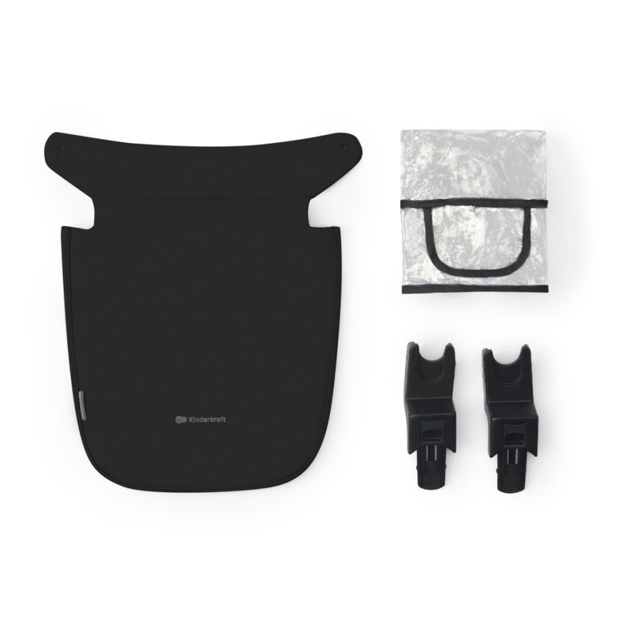 KINDERKRAFT - Kombinovana kolica 3u1 NEWLY Classic black  + auto sedište MINK PRO