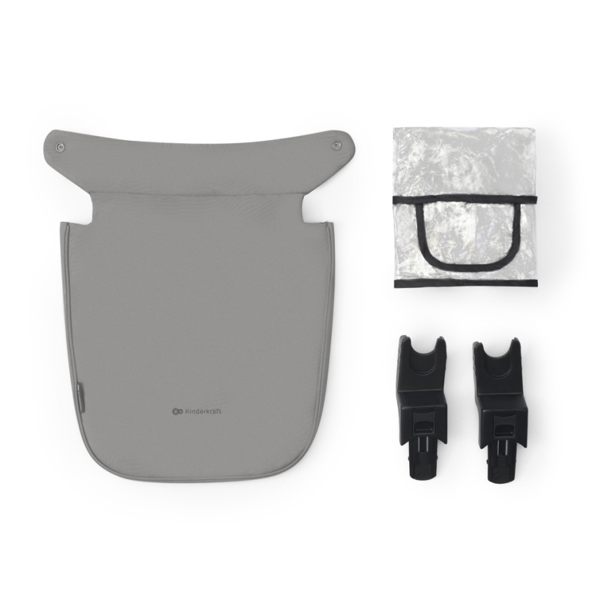 KINDERKRAFT - Kombinovana kolica 3u1 NEWLY Moonlight grey  + auto sedište MINK PRO