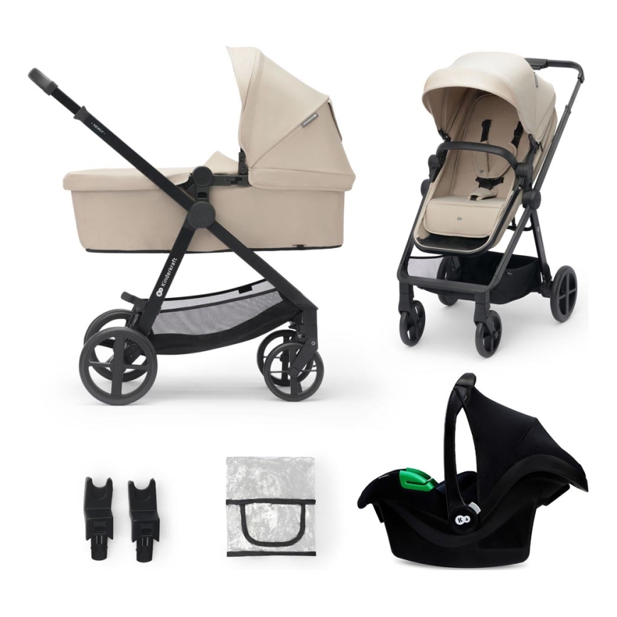 KINDERKRAFT - Kombinovana kolica 3u1 NEWLY Sand beige + auto sedište MINK PRO