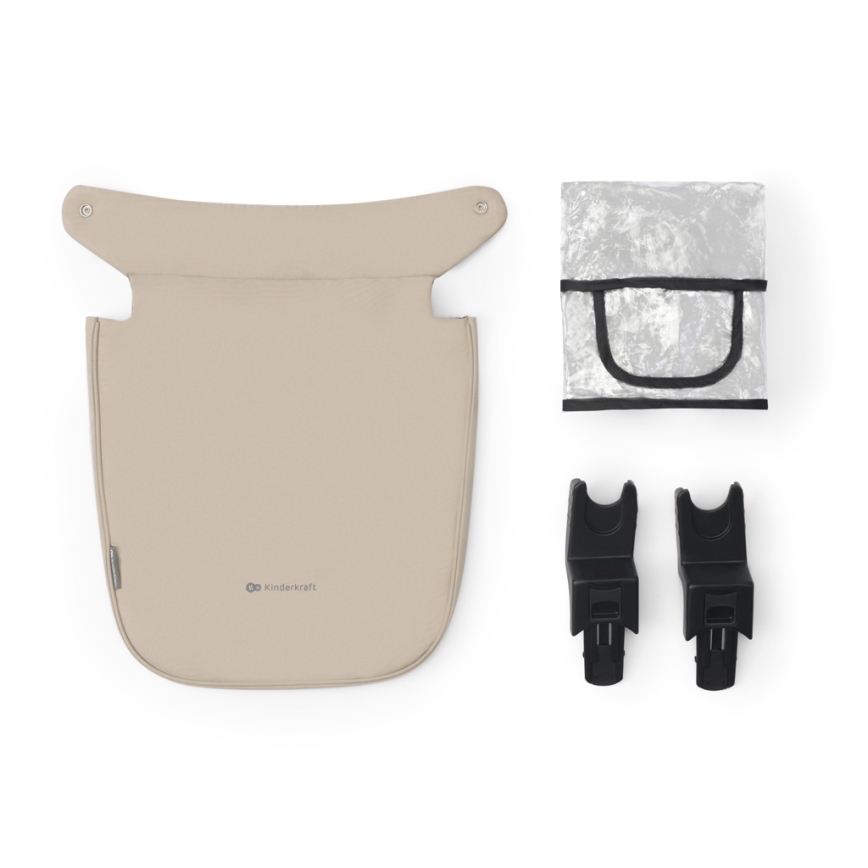 KINDERKRAFT - Kombinovana kolica 3u1 NEWLY Sand beige + auto sedište MINK PRO