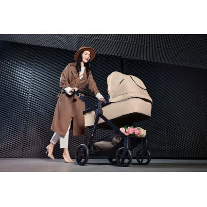 KINDERKRAFT - Kombinovana kolica 4u1 NEWLY Classic beige + auto sedište MINK PRO sa bazom ISOFIX