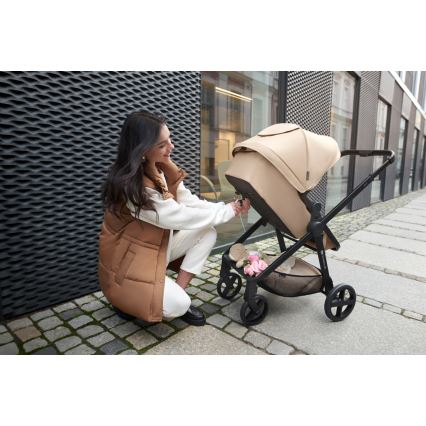 KINDERKRAFT - Kombinovana kolica 4u1 NEWLY Classic beige + auto sedište MINK PRO sa bazom ISOFIX