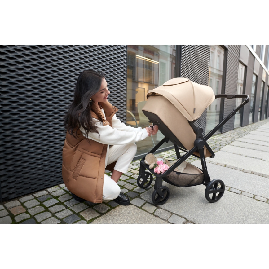 KINDERKRAFT - Kombinovana kolica 4u1 NEWLY Classic beige + auto sedište MINK PRO sa bazom ISOFIX