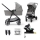 KINDERKRAFT - Kombinovana kolica 4u1 NEWLY Classic grey + auto sedište MINK PRO sa bazom ISOFIX