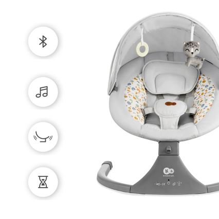 KINDERKRAFT - Ljuljaška za bebe sa melodijom 2u1 LUMI svetlo siva