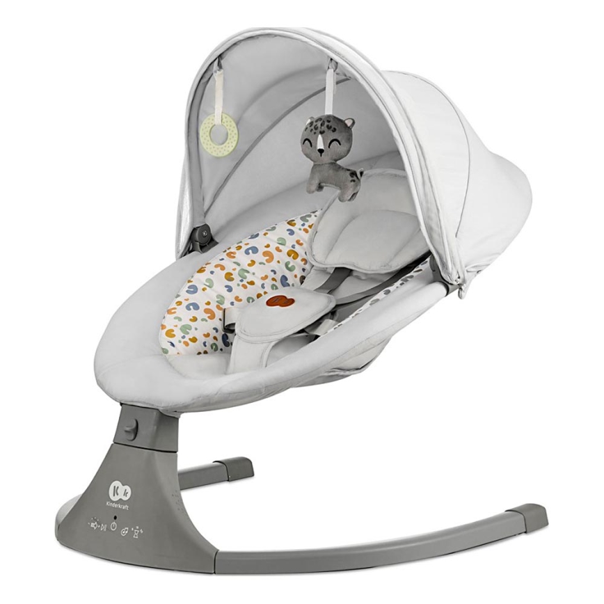 KINDERKRAFT - Njihalica za bebe sa melodijom 2u1 LUMI svetlosiva
