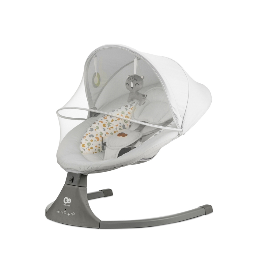 KINDERKRAFT - Njihalica za bebe sa melodijom 2u1 LUMI svetlosiva