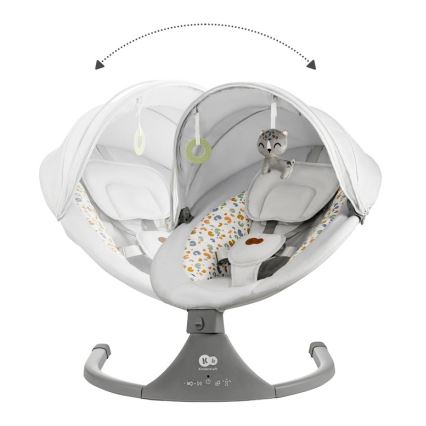 KINDERKRAFT - Njihalica za bebe sa melodijom 2u1 LUMI svetlosiva