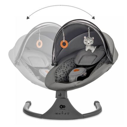 KINDERKRAFT - Njihalica za bebe sa melodijom 2u1 LUMI tamno siva