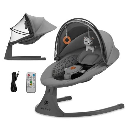 KINDERKRAFT - Njihalica za bebe sa melodijom 2u1 LUMI tamno siva
