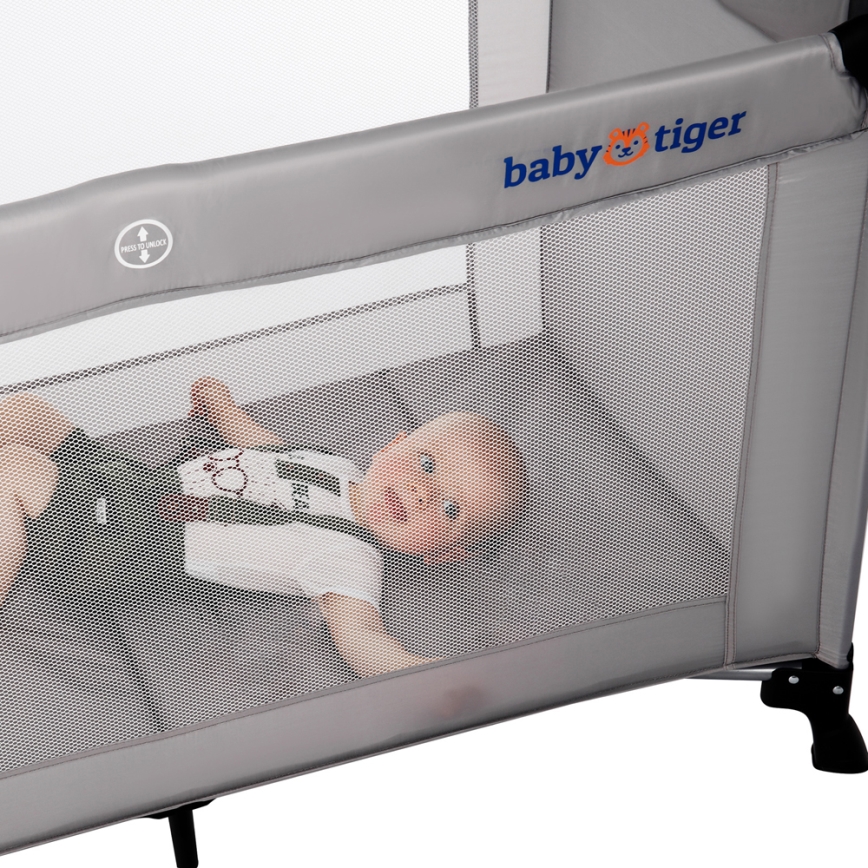 KINDERKRAFT - Putna kolevka Baby Tiger VIKI sivo