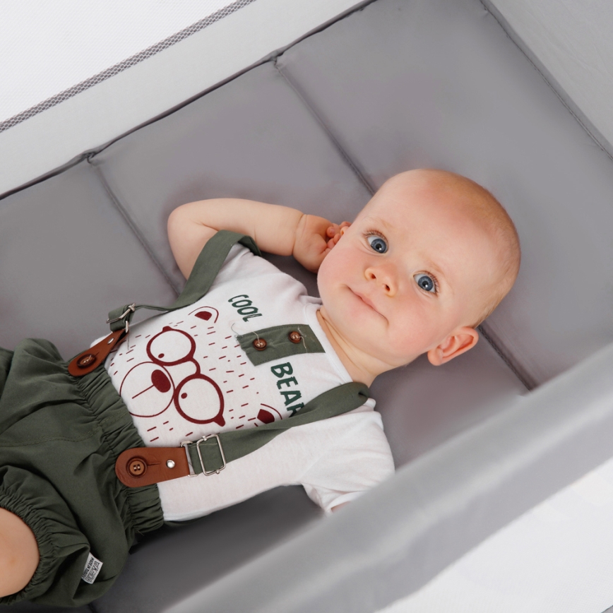 KINDERKRAFT - Putna kolevka Baby Tiger VIKI sivo