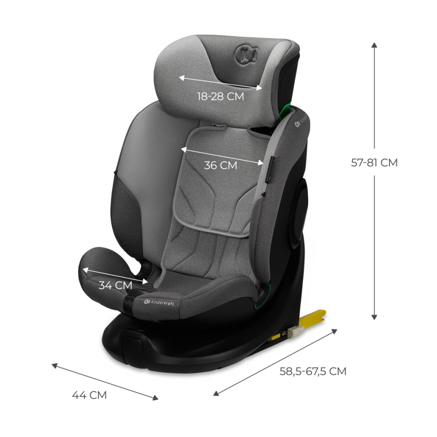 KINDERKRAFT SELECT - Auto sedište I-FIX (40-150 cm) Cool grey