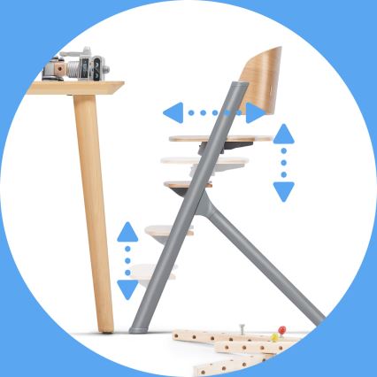 KINDERKRAFT SELECT - Dečija hranilica 3u1 LIVY Premijum hrast