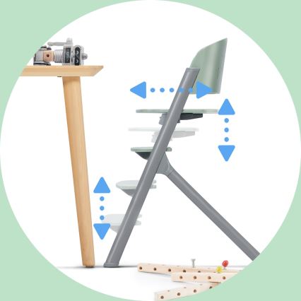 KINDERKRAFT SELECT - Dečija stolica za hranjenje 3u1 LIVY Premium Aster roze + ležaljka CALMEE