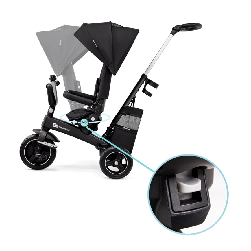KINDERKRAFT SELECT - Dečiji tricikl 5u1 EASYTWIST Premium crno