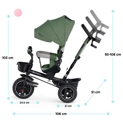 KINDERKRAFT SELECT - Dečiji tricikl SPINSTEP Premium zelena