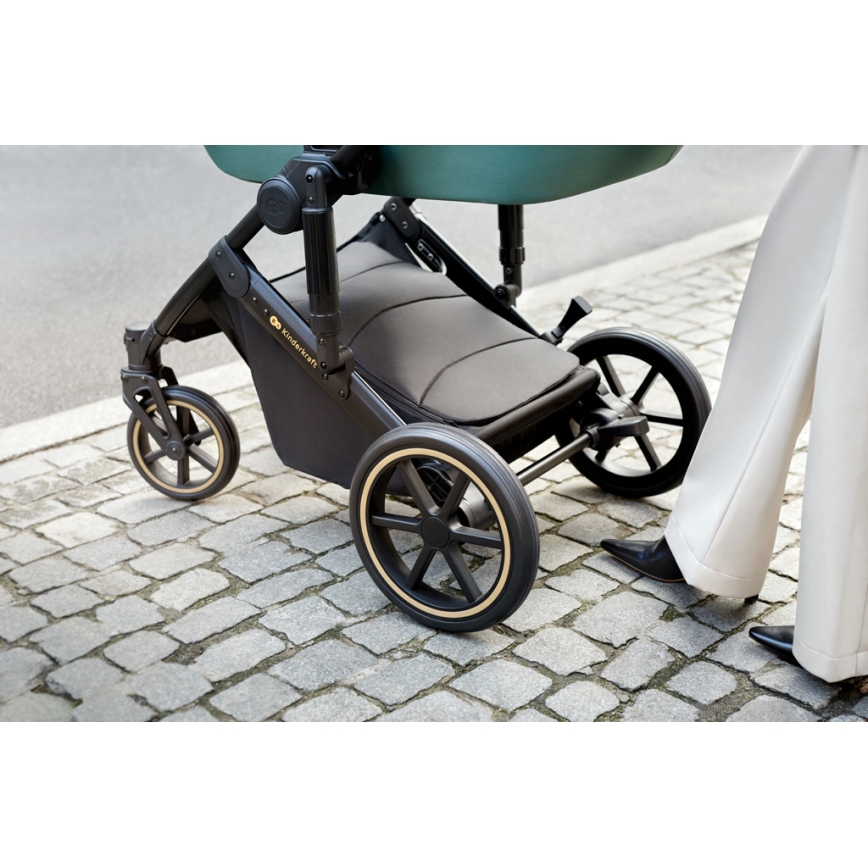 KINDERKRAFT SELECT - Kombinovana kolica 3u1 PRIME 2 Premium Dark green + auto sedište