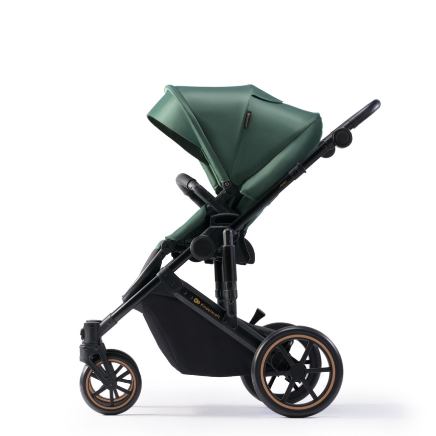 KINDERKRAFT SELECT - Kombinovana kolica 3u1 PRIME 2 Premium Dark green + auto sedište