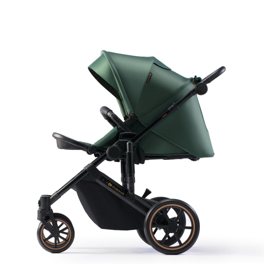 KINDERKRAFT SELECT - Kombinovana kolica 3u1 PRIME 2 Premium Dark green + auto sedište