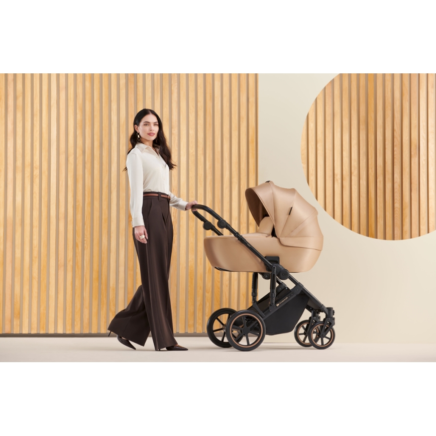 KINDERKRAFT SELECT - Kombinovana kolica 3u1 PRIME 2 Premium Sandrose beige + autosedište